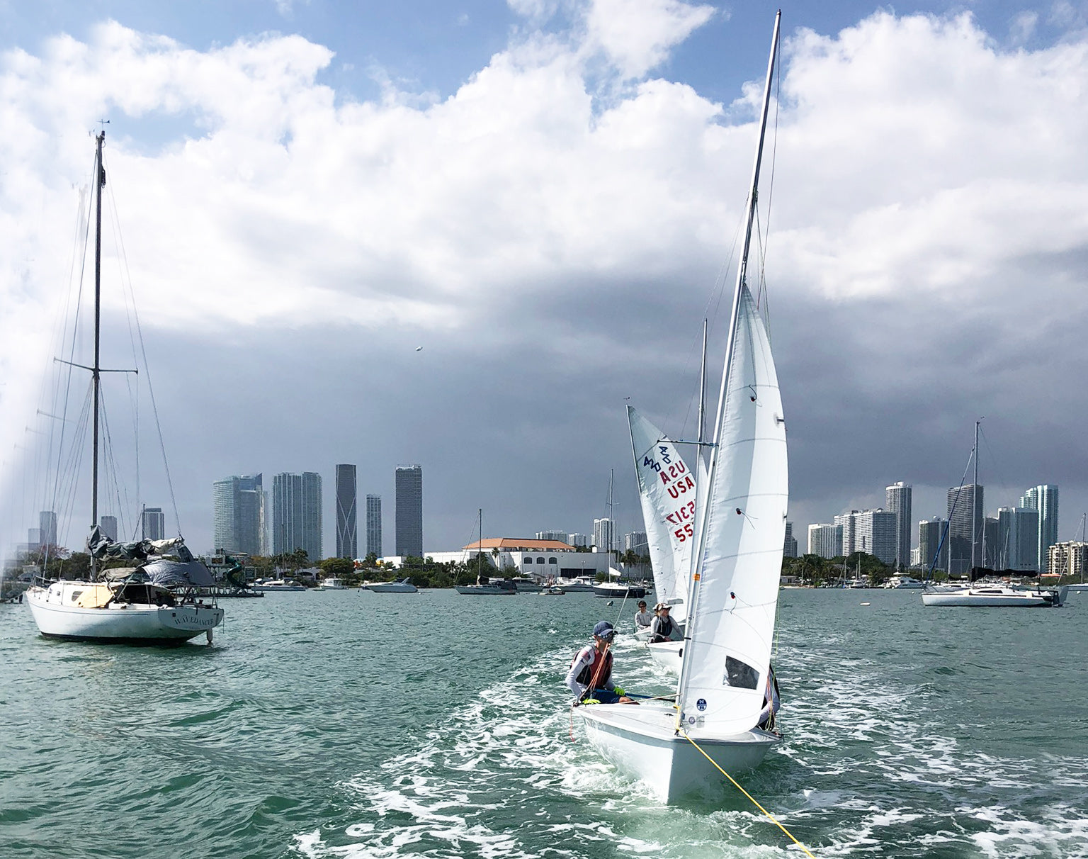 Haul to the open-water sailing east of Key Biscayne