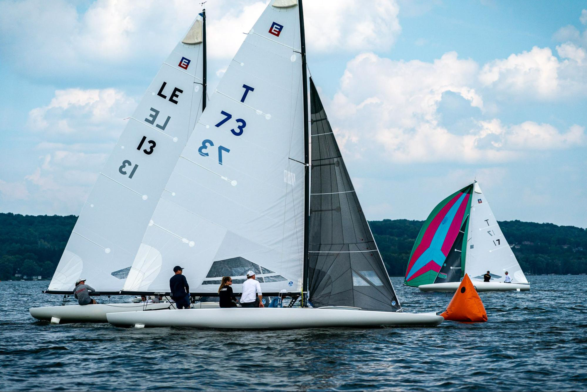 New E Scow 3D-designed mainsail at the Easterns.