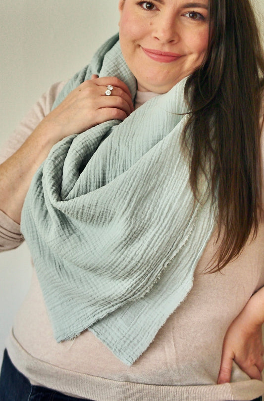 The Winslow Blanket Scarf - Dusty Sage