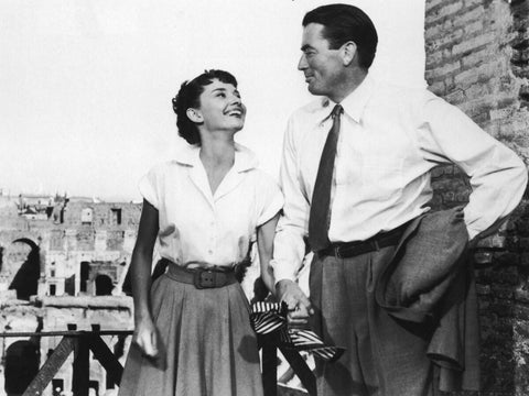 Audrey Hepburn’s 1953 ‘Roman Holiday’ an enchanting fairy tale at white shirt