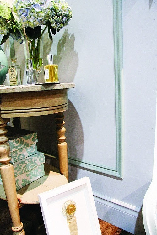 Close up look at applique installed on walls