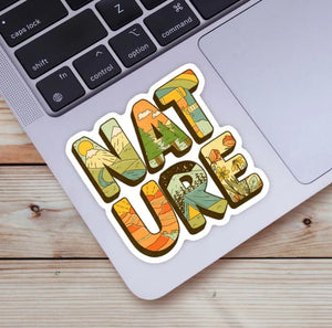 "Nature" Illustrated Word Sticker - Sunshine Studio