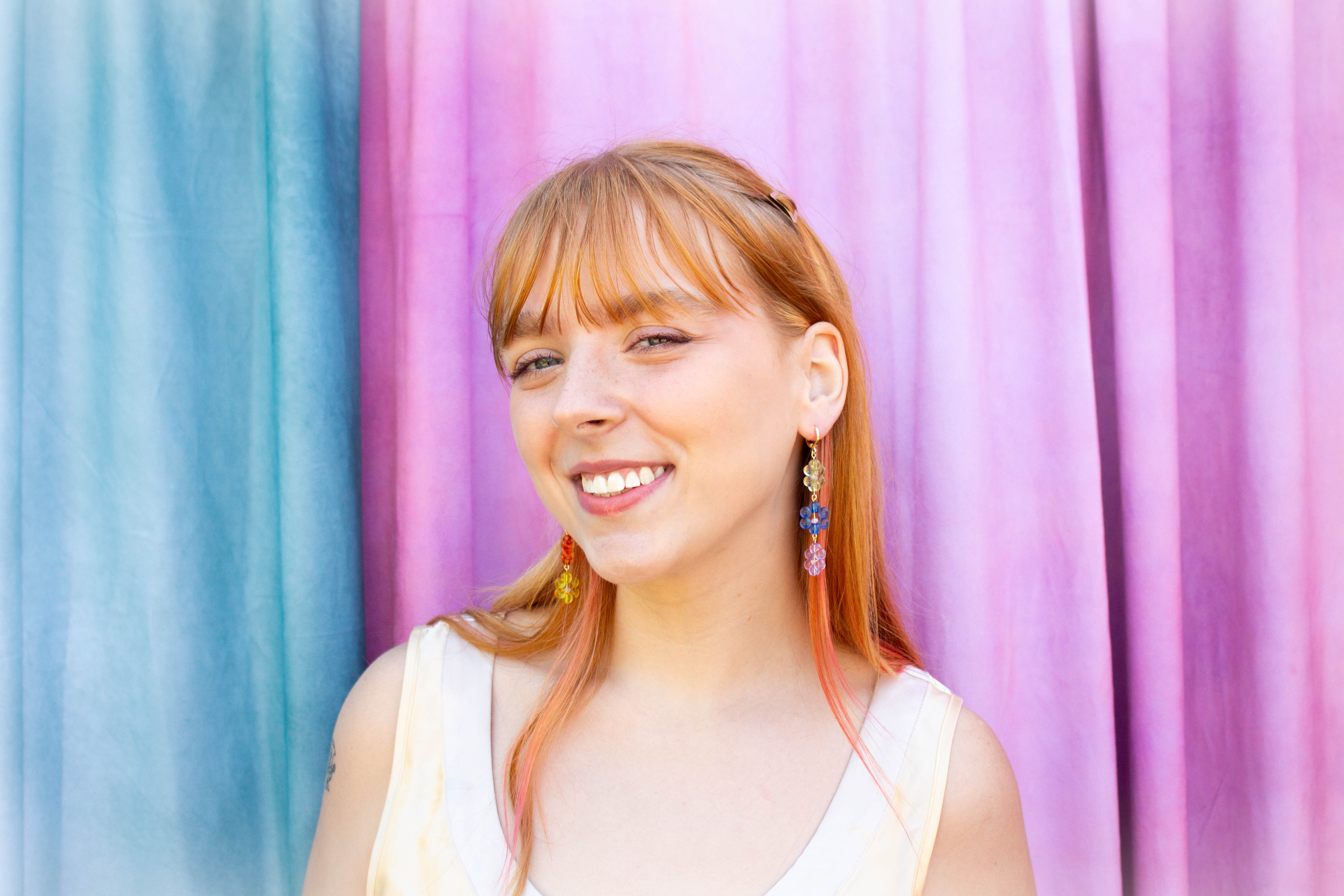 Rainbow Bubble Flower Dangles