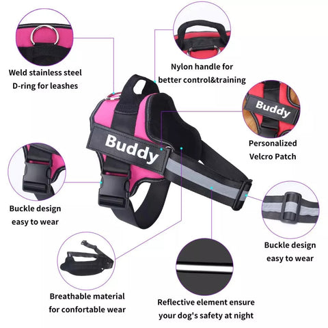 kika pets personalised dog harness features
