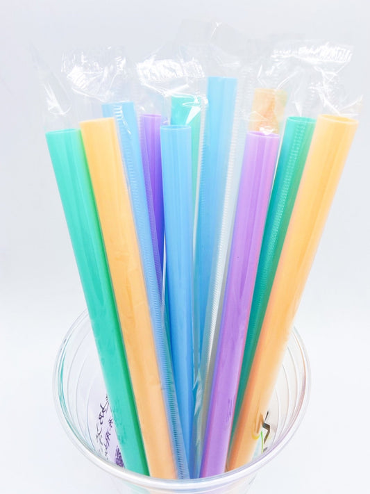 Eco-Friendly Boba Straws, Individually Wrapped, Bamboo Straws