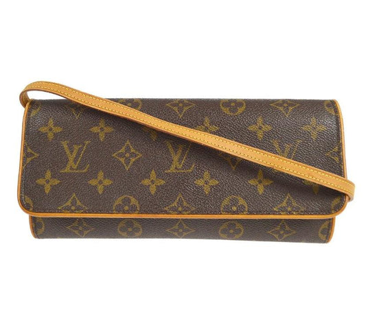 LOUIS VUITTON Pochette Twin GM_Monogrammed _BRW Shoulder Bag PVC BRW