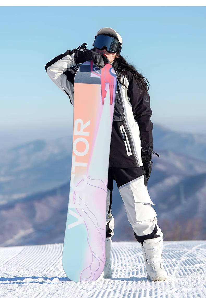 VECTOR's Snowboard with our gorgeous female model