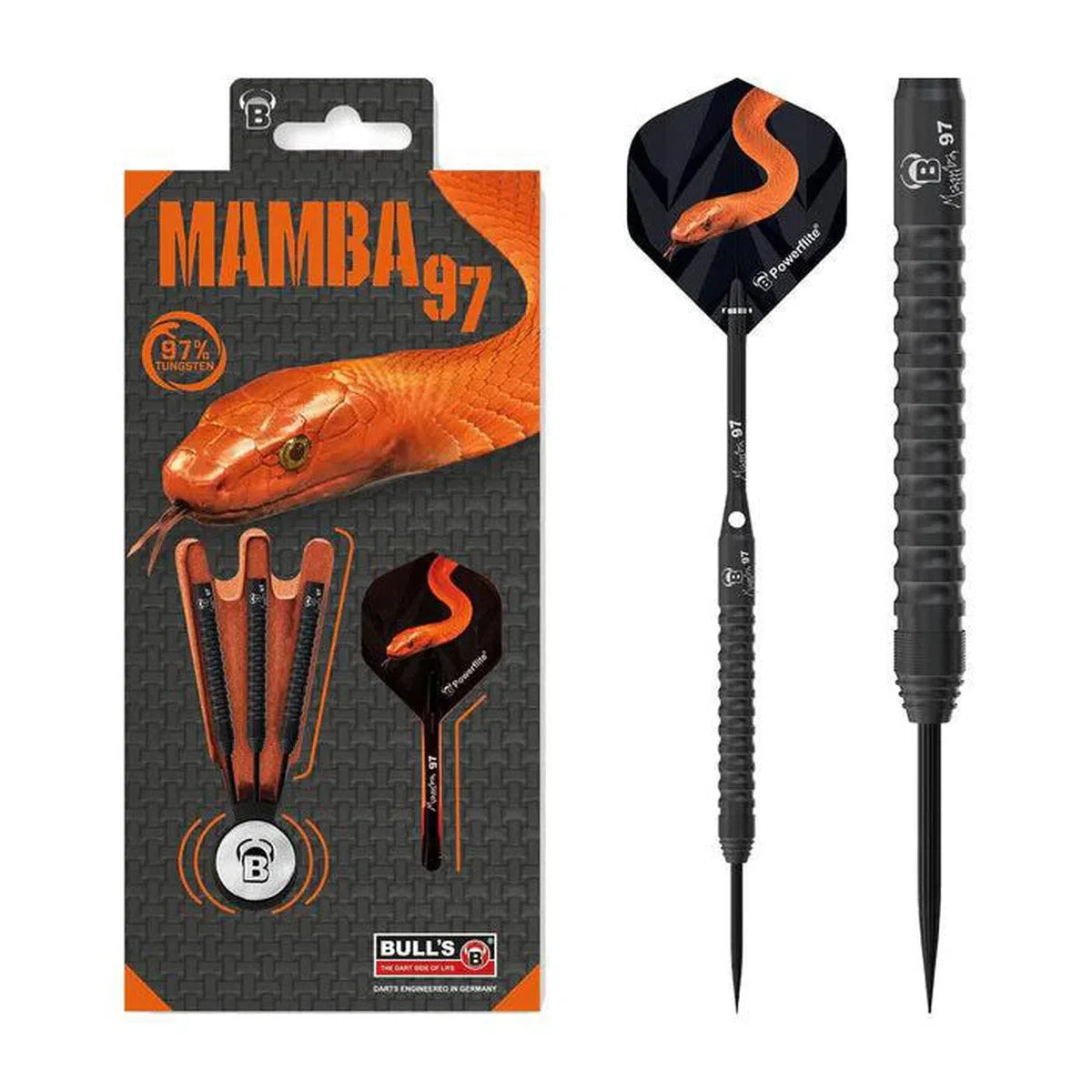 BULL'S Mamba 97 M3 97% Tungsten 21 gram Steel Tip Dart Set