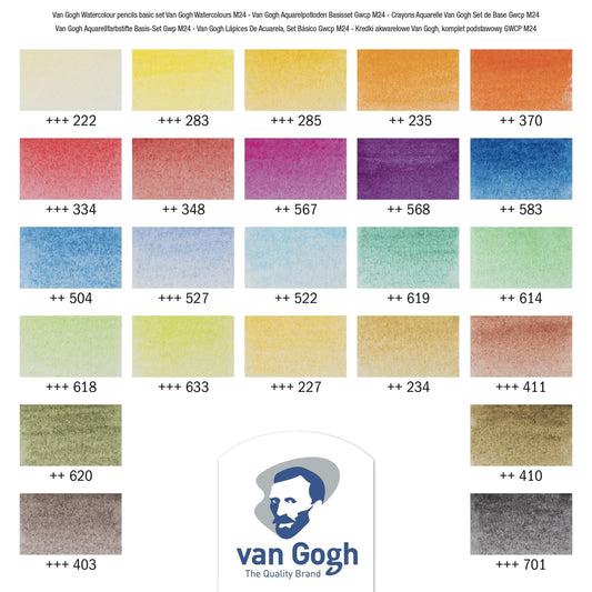 Van Gogh Pastel pencil set of 24 Intense soft pastel colours 97750024 –  ATALONDON