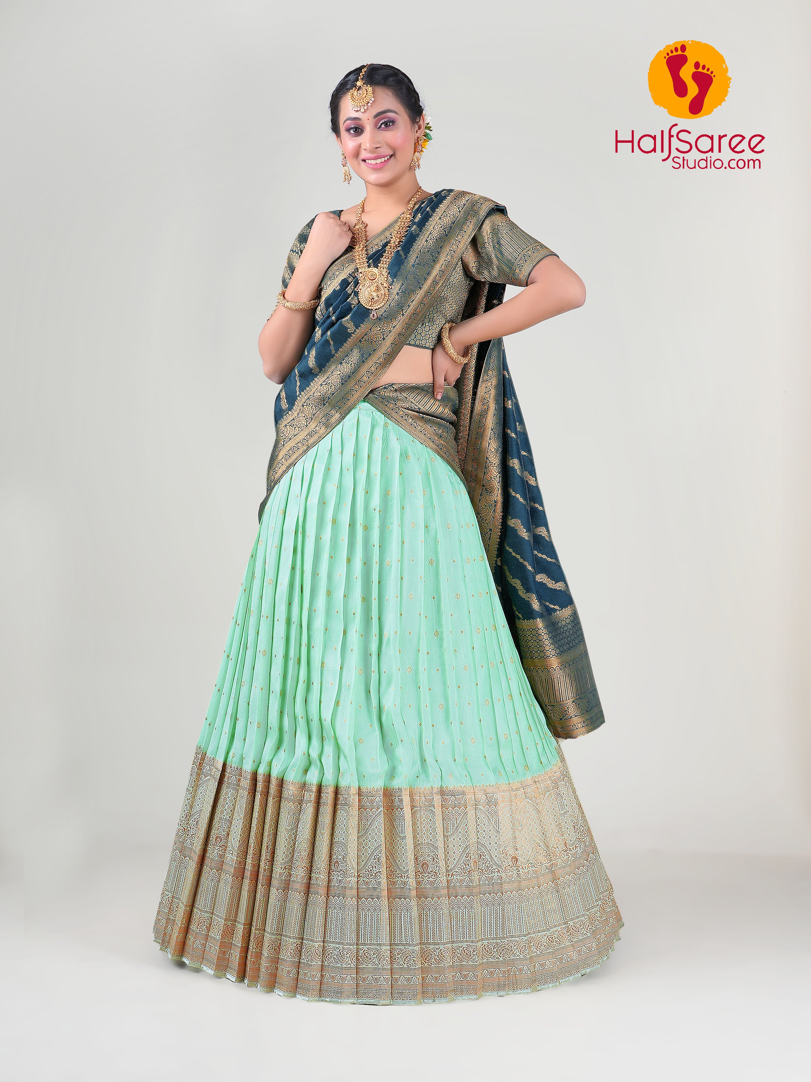 Summer Sky - Silk Gopi Skirt Lehenga – Radha Govinda's Fashions - Gopi  Skirt Outfits