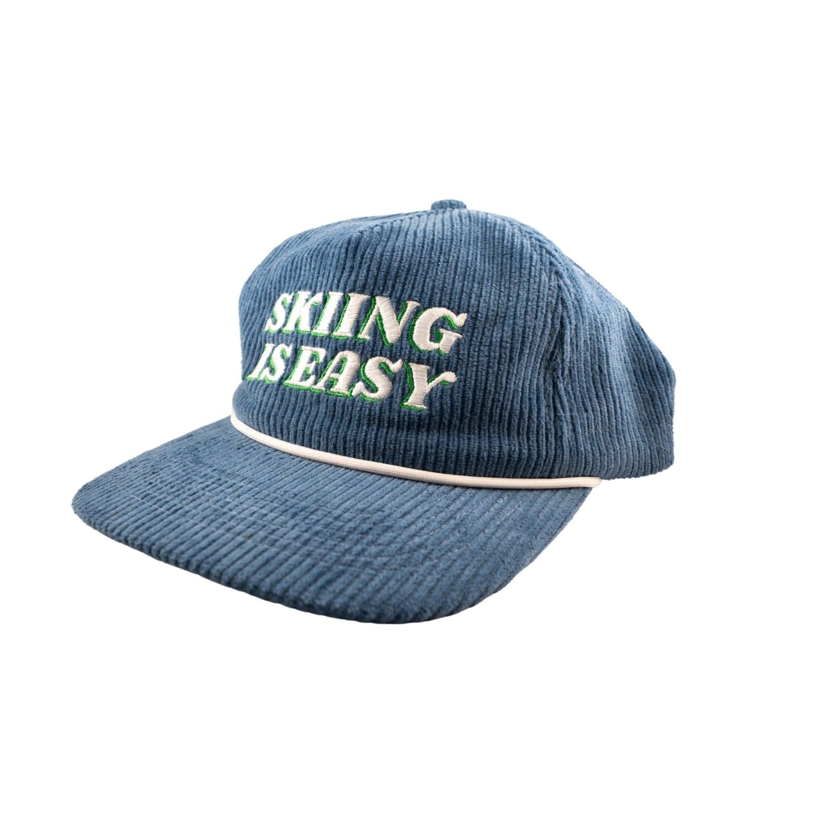 "SKIING IS EASY" | CORD HAT (Blue) - Skiing Is Easy product image