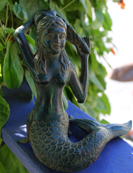 mermaid goddess bronze sea sculpture statue cast wax lost