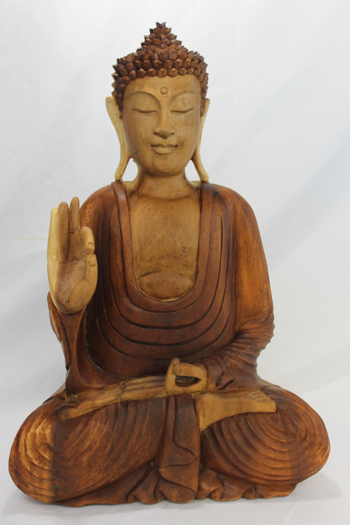 Teaching Buddha Statue Vitarka Mudra Hand Carved Wood Balinese Art ...