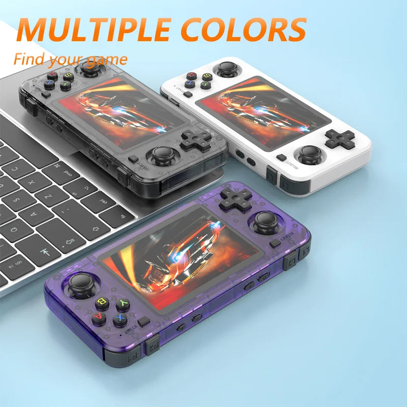 R36H Portable Game Console Linux System 3.5-inch IPS screen Classic Handheld game console 64GBWiFi video connection player