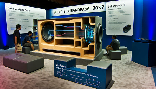 What is a bandpass box, and how does it work for low frequencies
