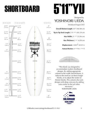 US Blanks Shortboard Shaping PU Foam Blank