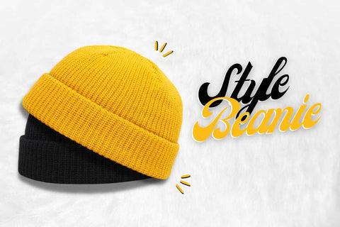 bonnet jaune homme style beanie.