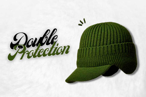 Bonnet Casquette Vert double protection.