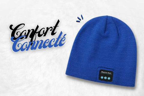 Bonnet Bluetooth bleu confort.