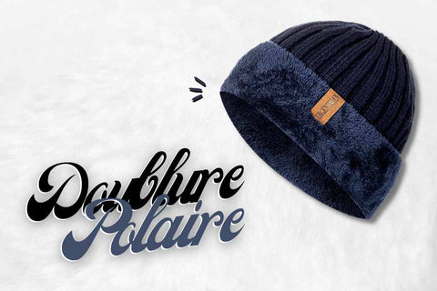 Doublure polaire d'un bonnet court.