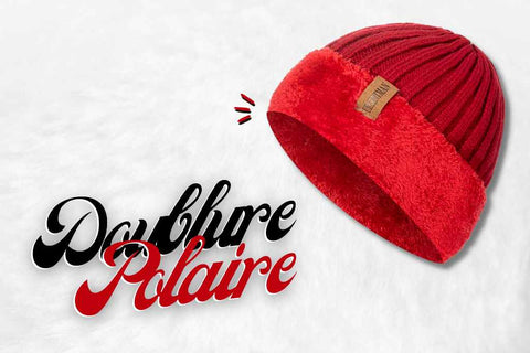 Bonnet Chaud Rouge en doublure polaire.