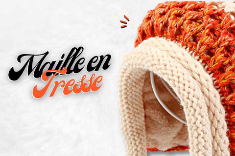 Bonnet Peruvien en maille tressée.