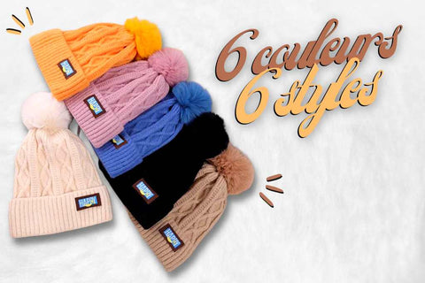 6 couleurs de bonnet avec pompon