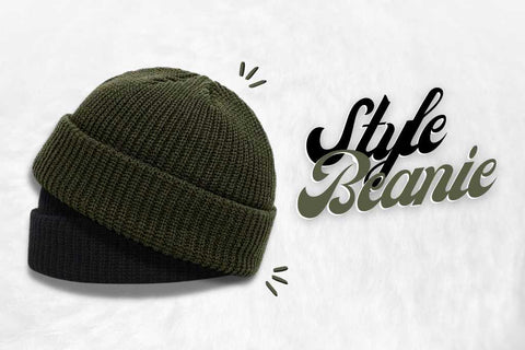 Bonnet Vert Homme style beanie.