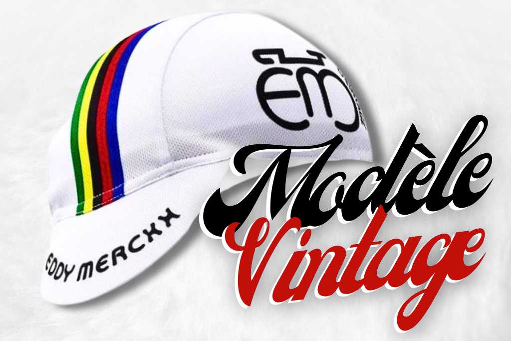 Casquette Cycliste Eddy Merckx Blanc vintage.