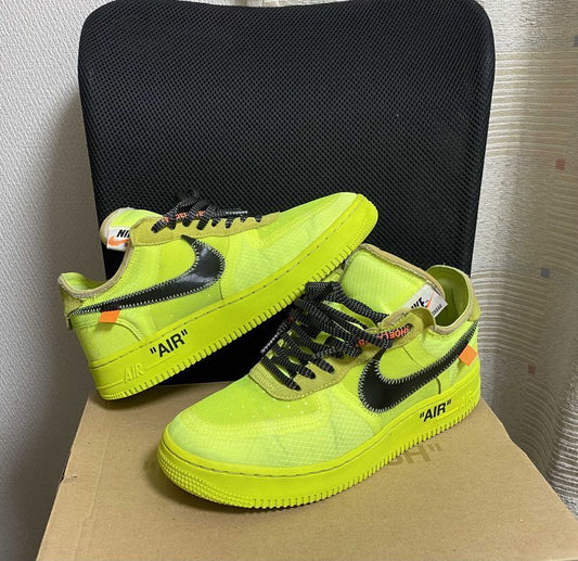  Nike Mens The 10 Air Force 1 Low AO4606 700 Off-White Volt -  Size 4