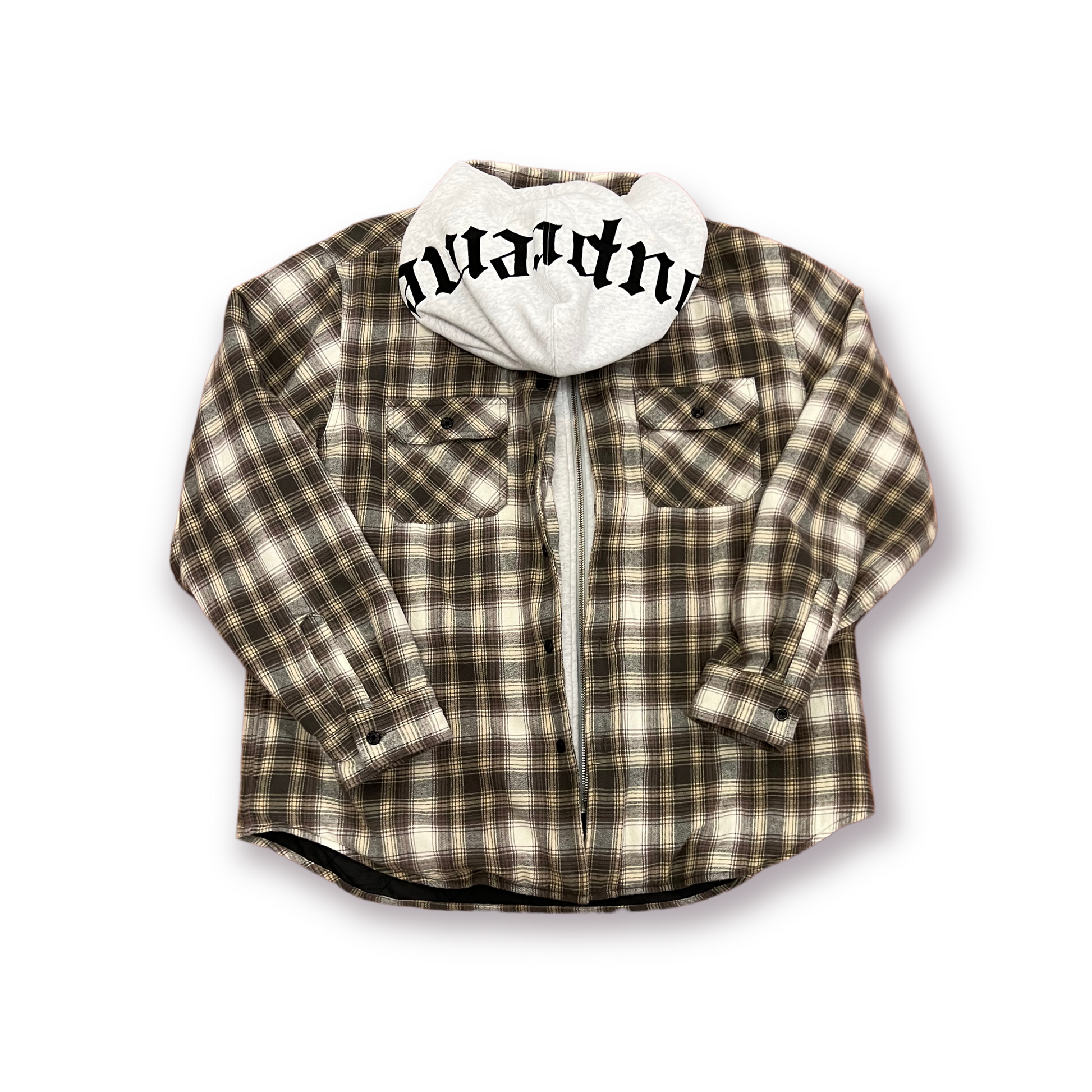 SUPREME hooded flannel zip shirt brown-connectedremag.com