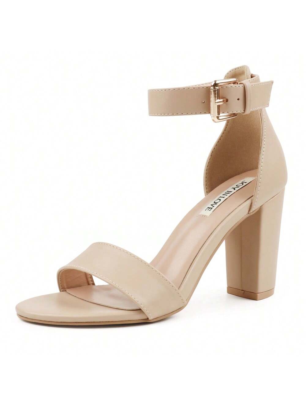 JOY IN LOVE Womens 3.5" Chunky Block High Heels Ankle Strap Heeled Sandals