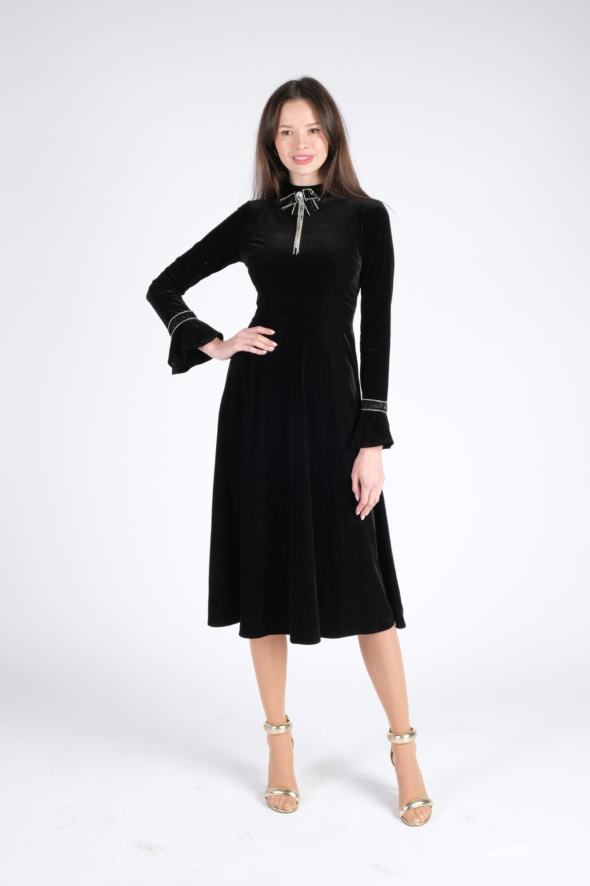 Black Velvet Maxi Dress