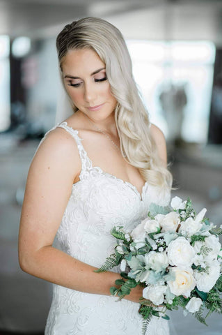 Bride with a beautiful wedding bouquet