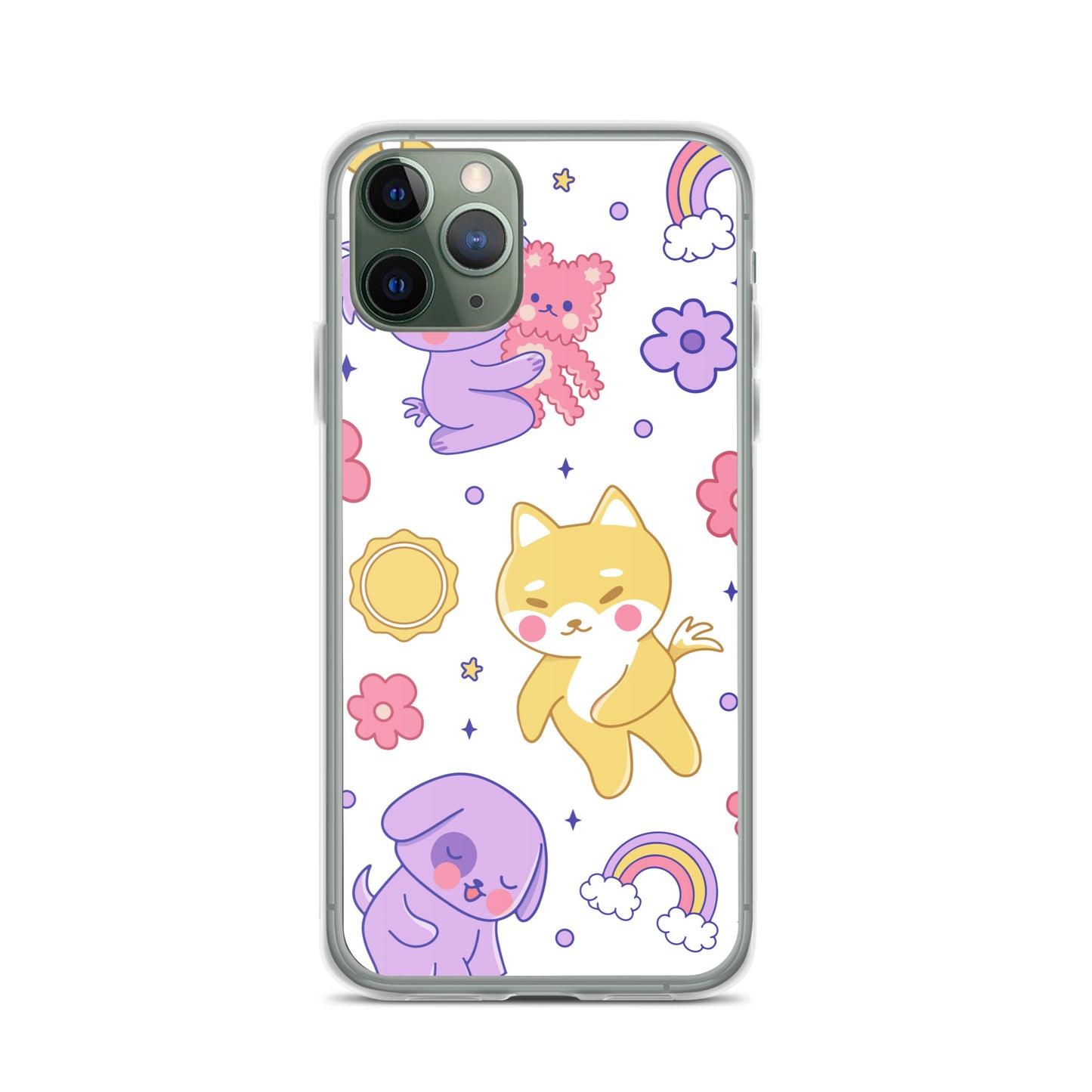 CASEGAGA Kawaii Animal Rainbow iPhone Case