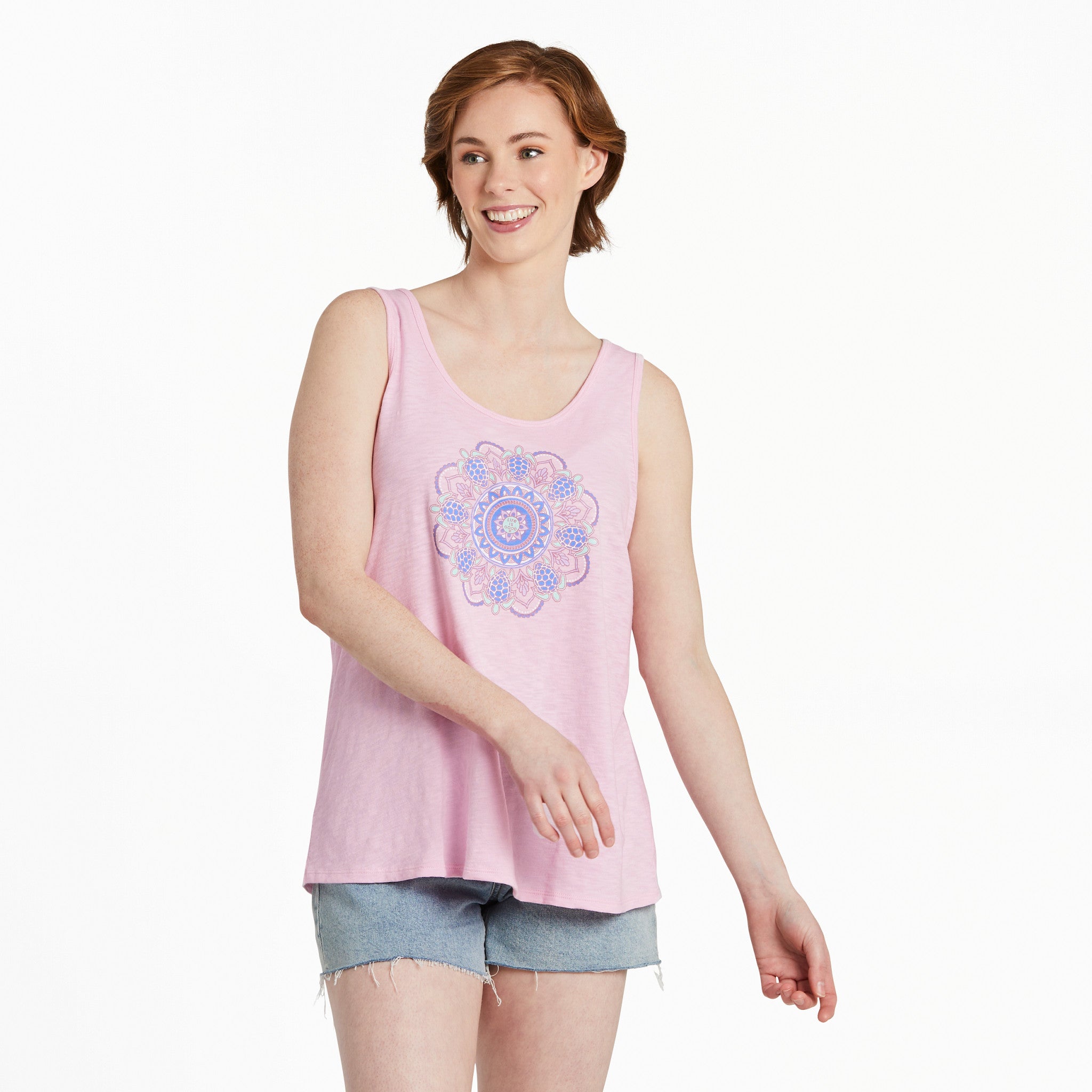Product image for "Women's Turtle Mandala Textured Slub Tank" ||108035_1