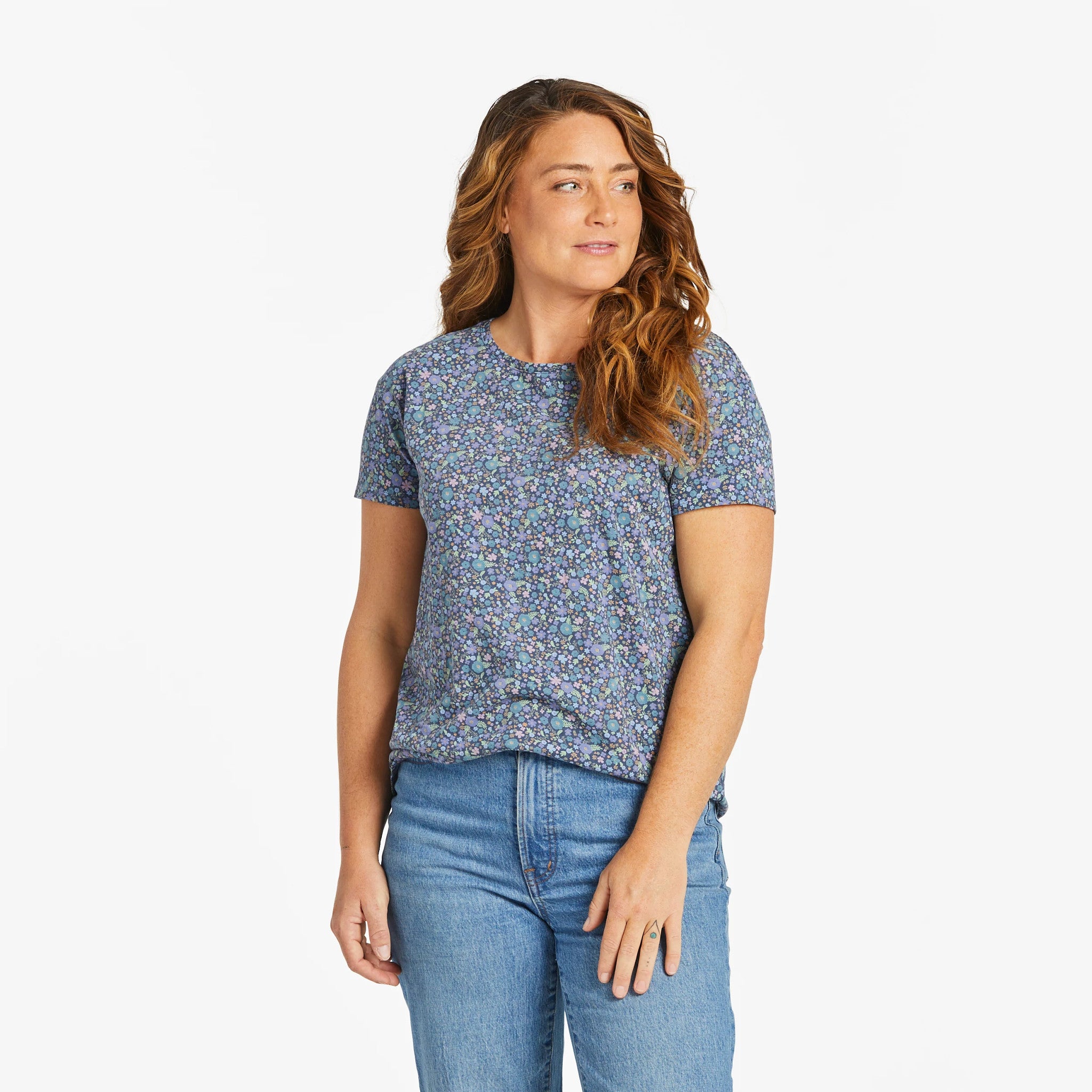 Product image for "Women's Ditsy Floral Pattern Crusher-LITE Easy Tee" ||119635_1