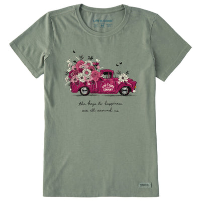 Product image for "Women's Keys to Happiness Floral Pickup Short Sleeve Tee" ||133073_1_4e9d8fa8-9733-4c04-ac0d-13c9b2be5996 