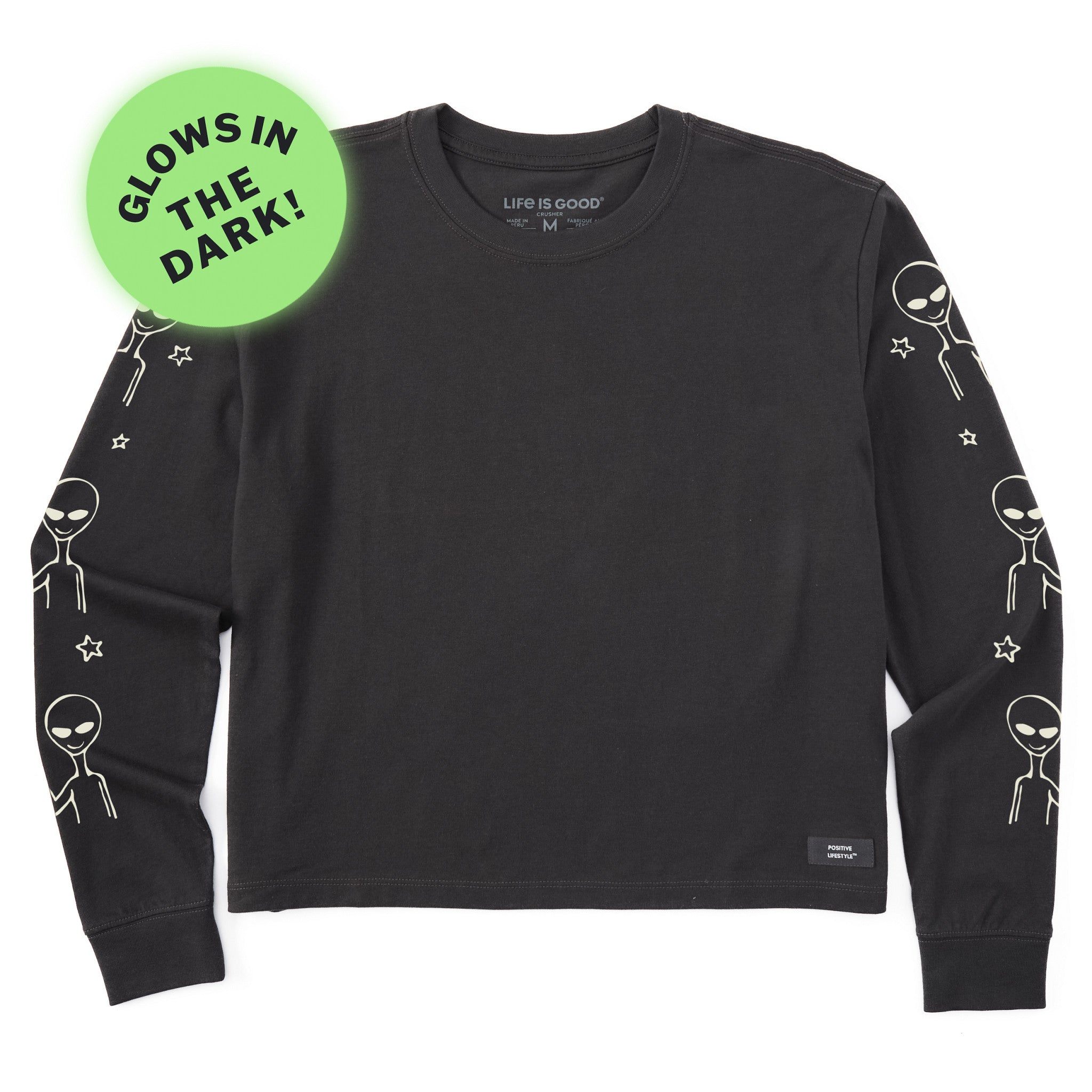 Product image for "Women's Alien Peace Out Long Sleeve Crusher Boxy Tee" ||136215_1