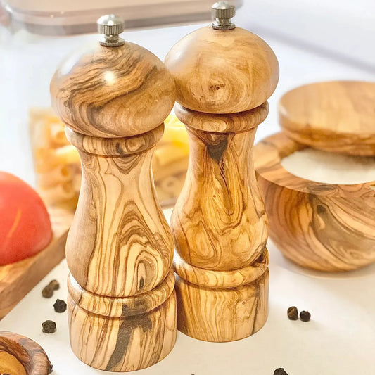 Olive Wood Salt & Peper Mill Set Large – Thistle Hill