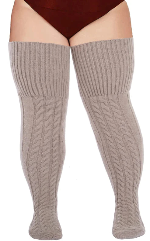 Wool Plus Size Thigh High Socks For Thick Thighs