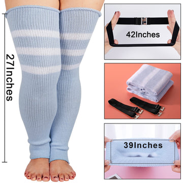 Plus Size Leg Warmers for Women- Pink White, Moon Wood