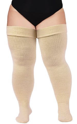 Plus Size Leg Warmers for Women-White & Blue & Red