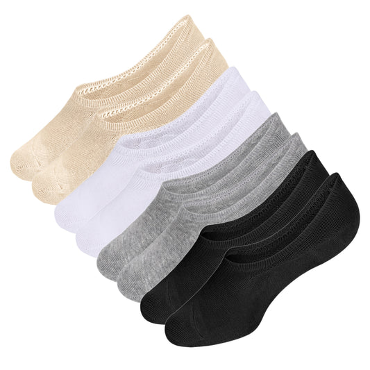 WHISPER DEER Women No Show Socks Invisible Cotton Non-slip Low-cut socks