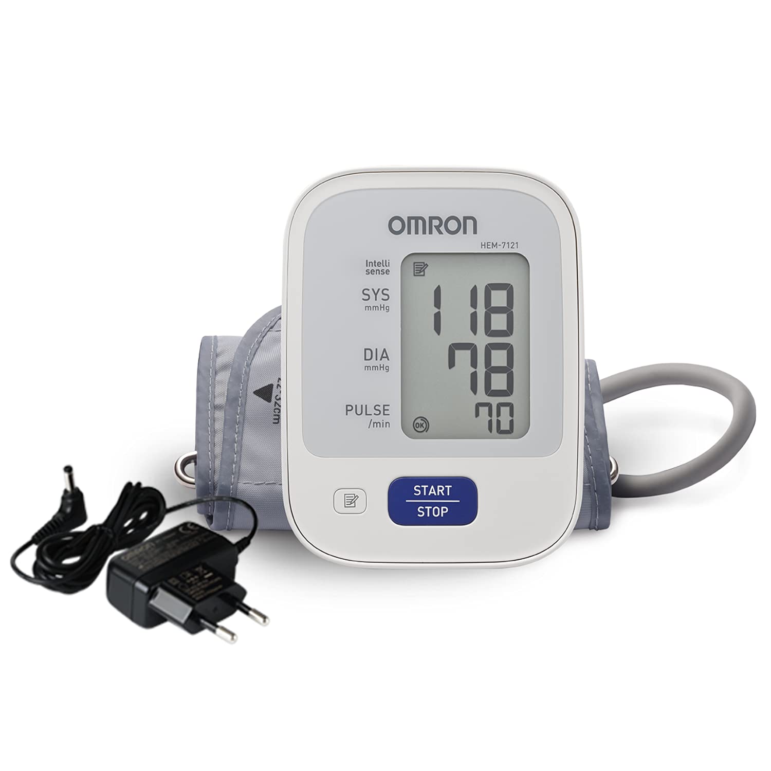 Omron HEM 7143T1 Digital Bluetooth Blood Pressure Monitor with Cuff  Wrapping Guide & Intellisense Technology For Most Accurate Measurement