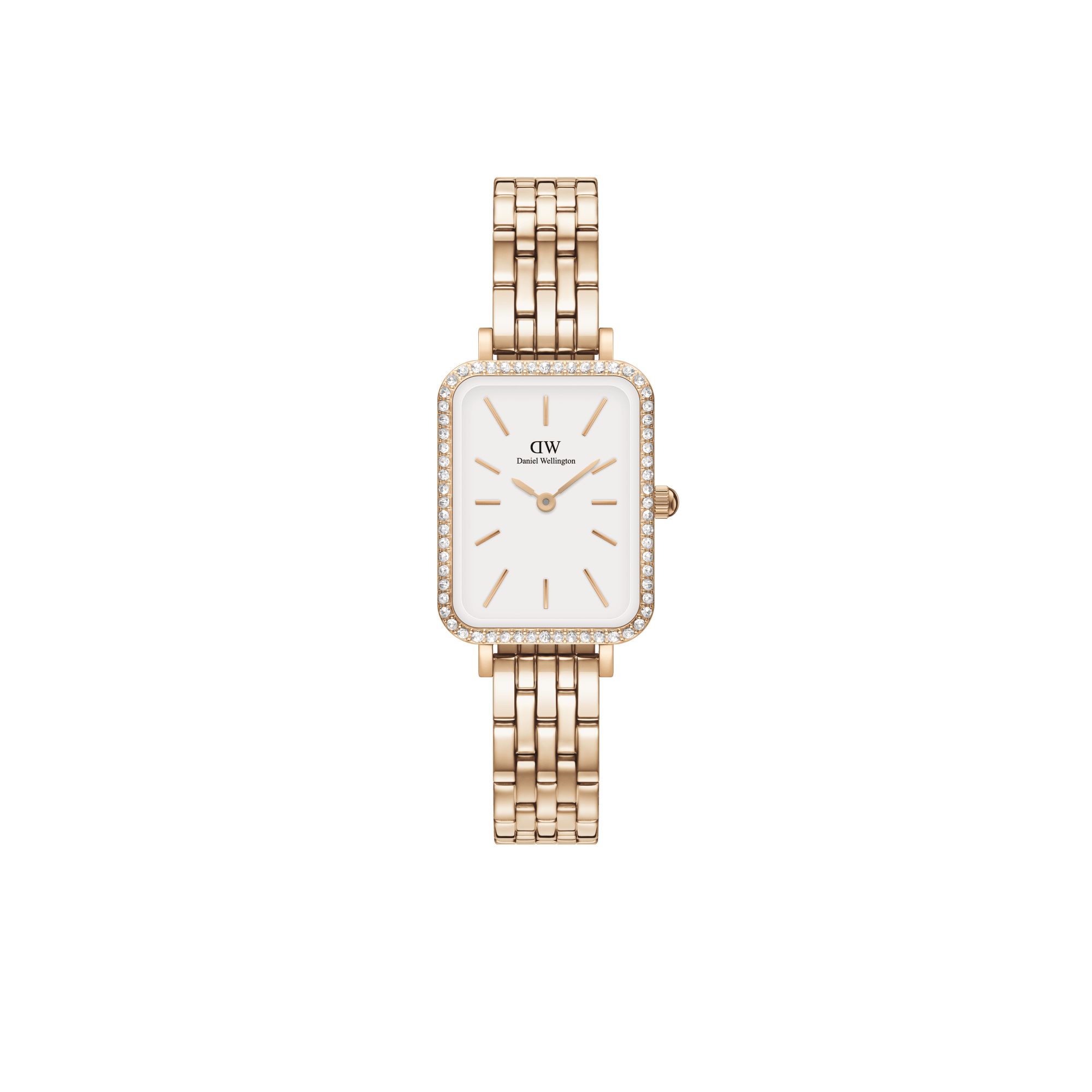 Bilde av Daniel Wellington Dw Watch Quadro Lumine Bezel 5-link Melrose 20x26mm Rose Gold