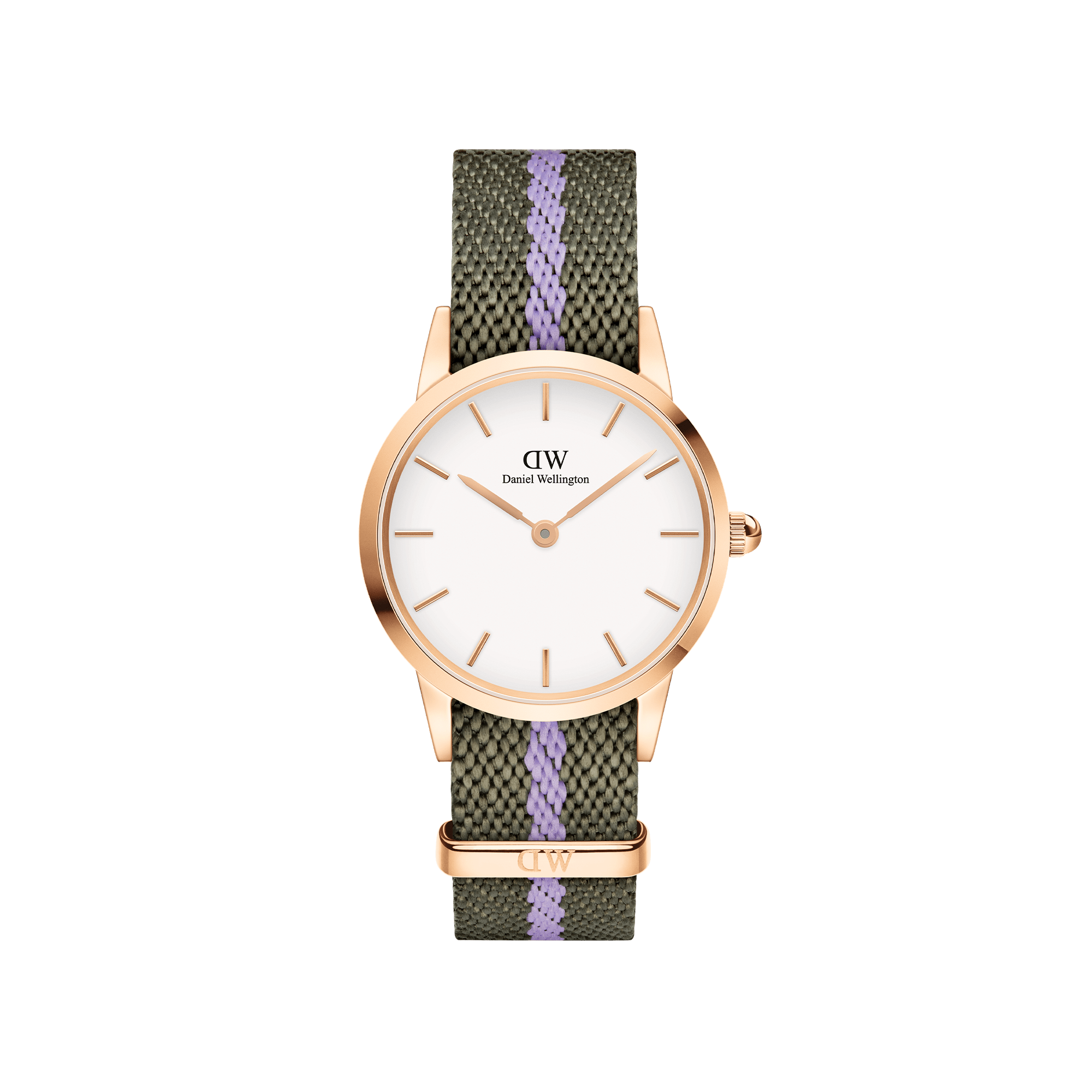 Daniel Wellington DW Klocka Iconic NATO Green/Purple 28mm Rose Gold