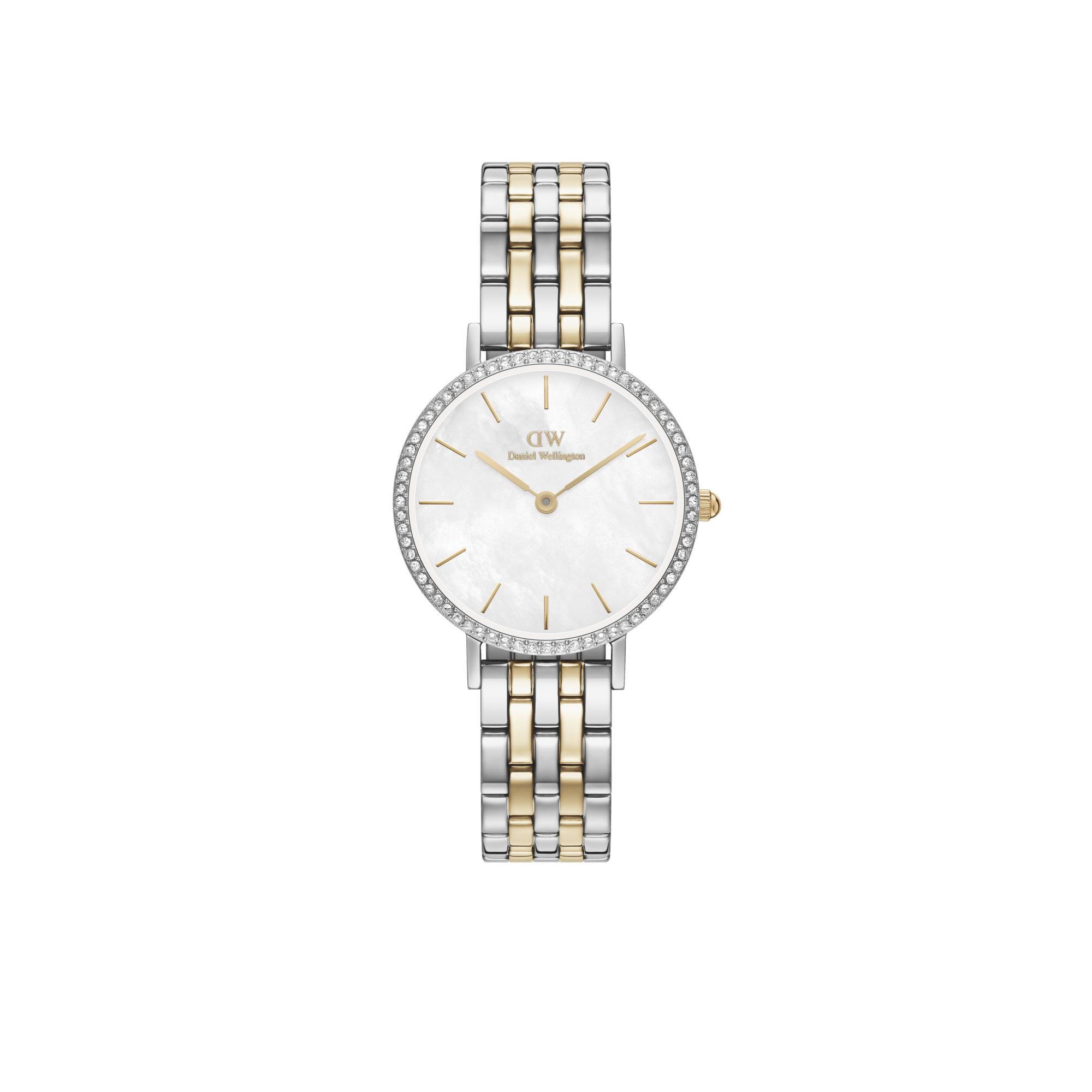 Bilde av Daniel Wellington Dw Watch Petite Lumine Bezel 5-link Two-tone Mop 28mm Silver