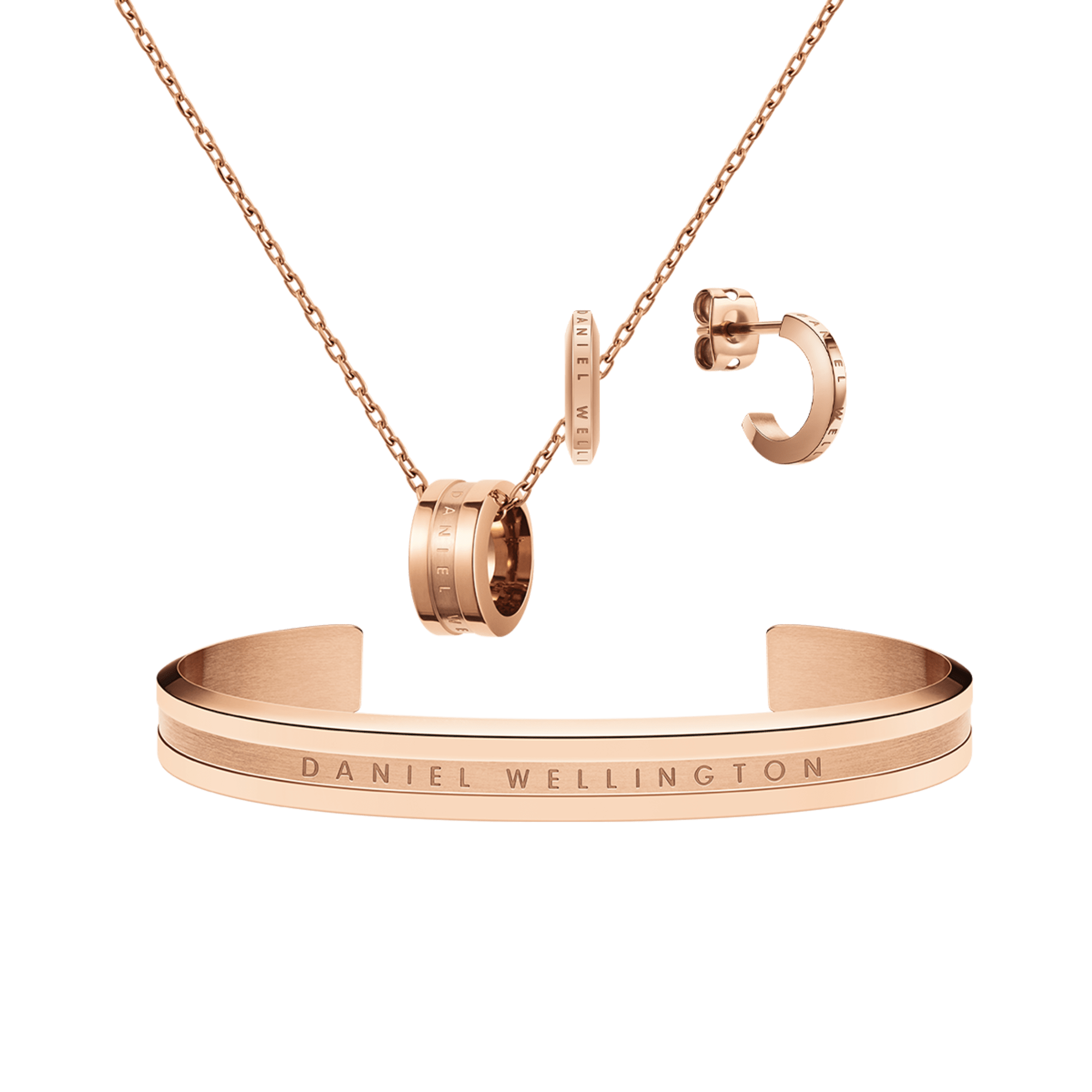Elan Necklace + Earrings + Bracelet Rose Gold