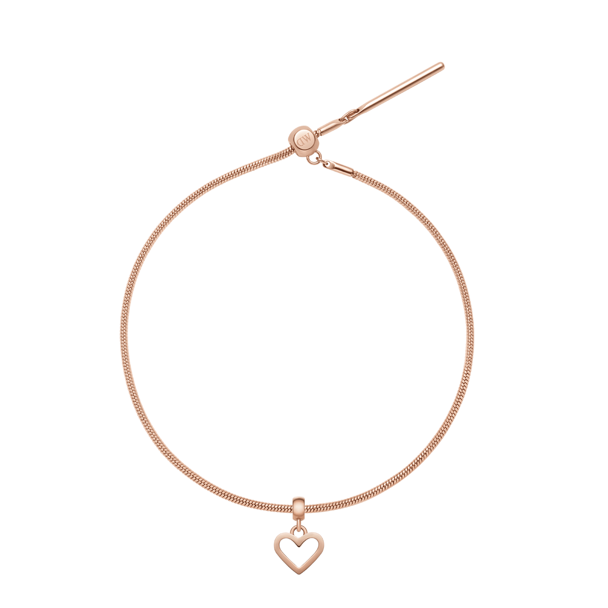 Snake Bracelet + Heart Hanging Shape Charm
